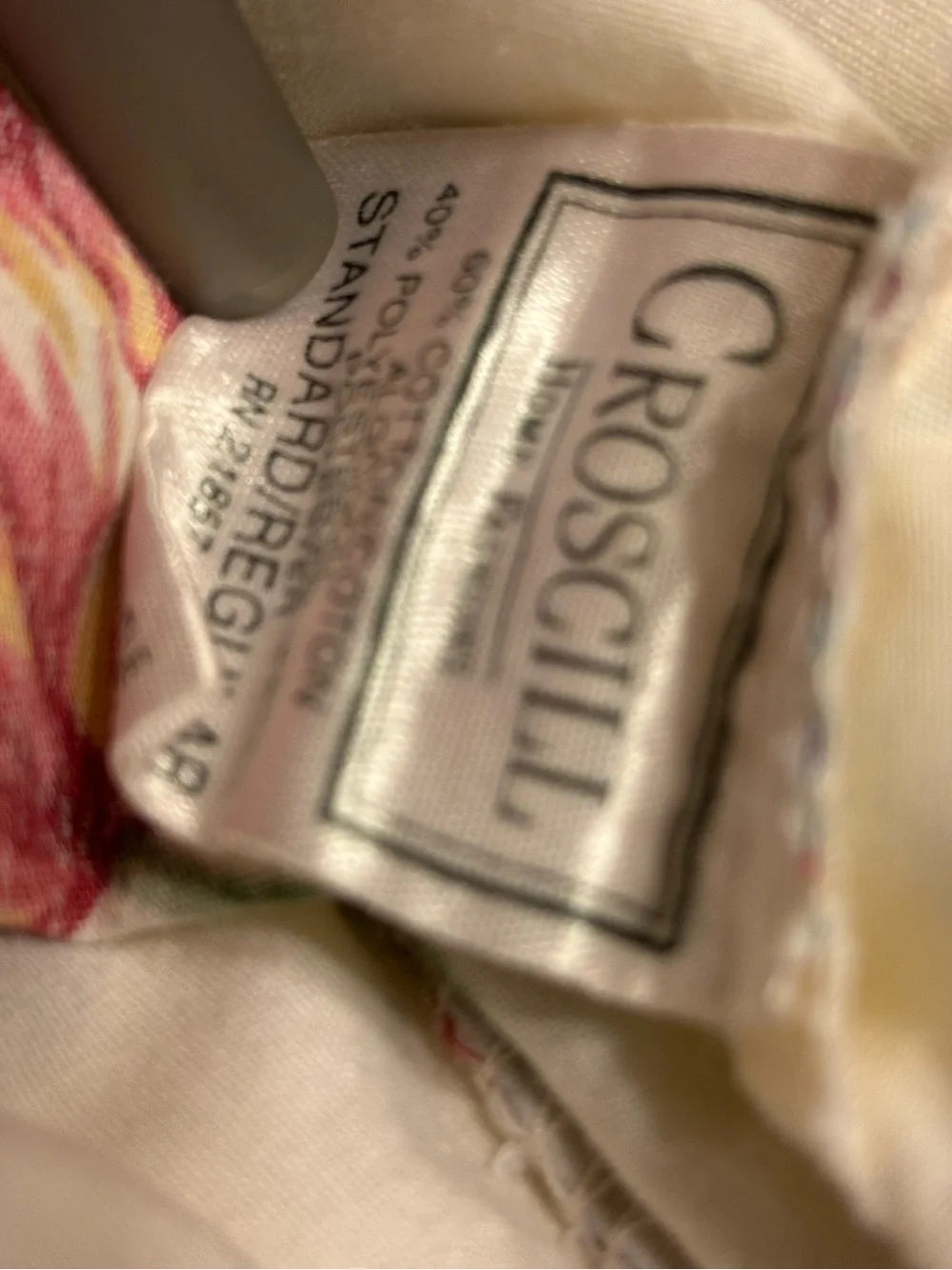 Vint Croscill Ruffle Floral “Iris” Standard Pillowcase Pink Tulip Morning Glory